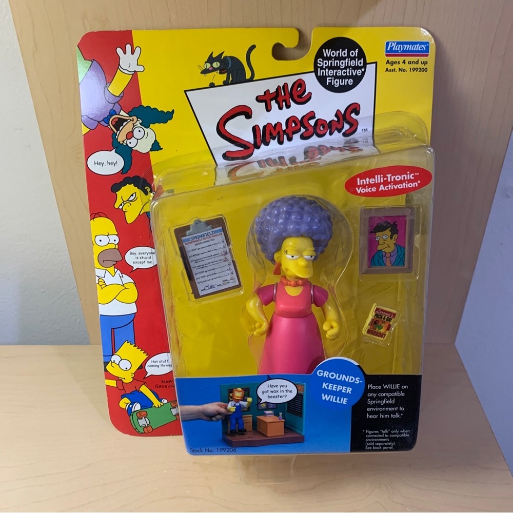 Playmates The Simpsons World of Springfield Patty Bouvier RARE PRINT ERROR NEW